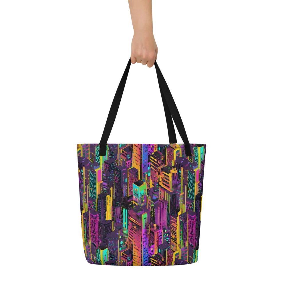 Chromatic Skyline on Large Tote Bag W/ Pocket — Front