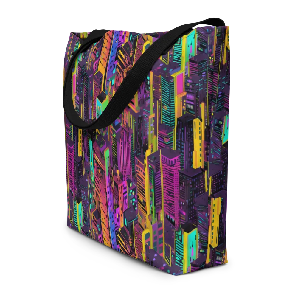 Chromatic Skyline on Large Tote Bag W/ Pocket — Front