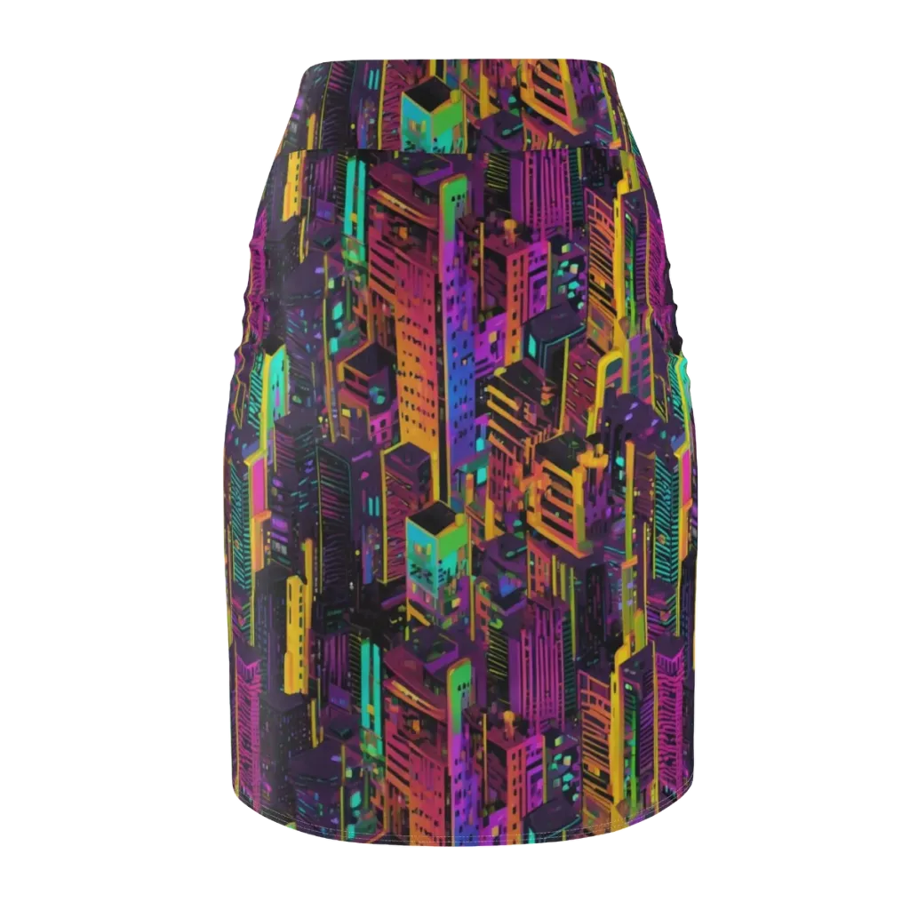 Chromatic Skyline on Pencil Skirt — Back