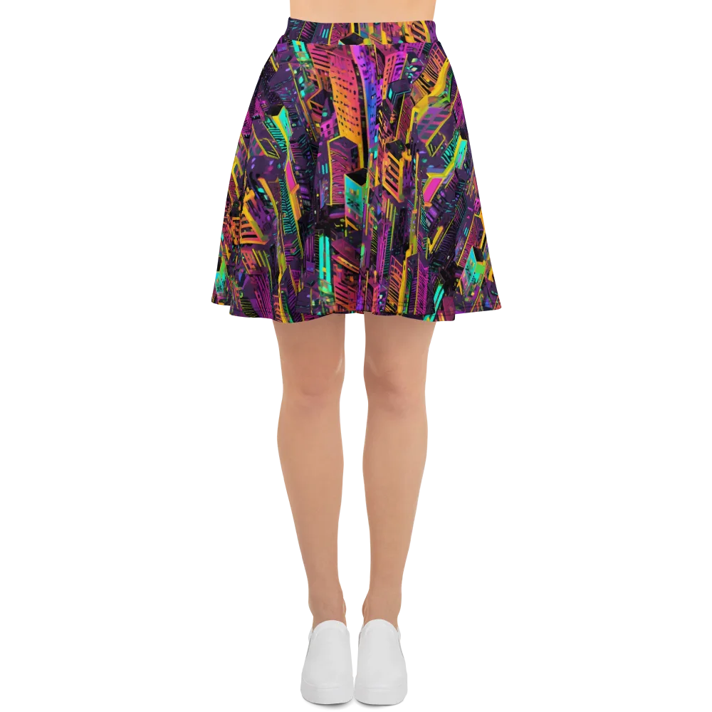 Chromatic Skyline on Skater Skirt — Front