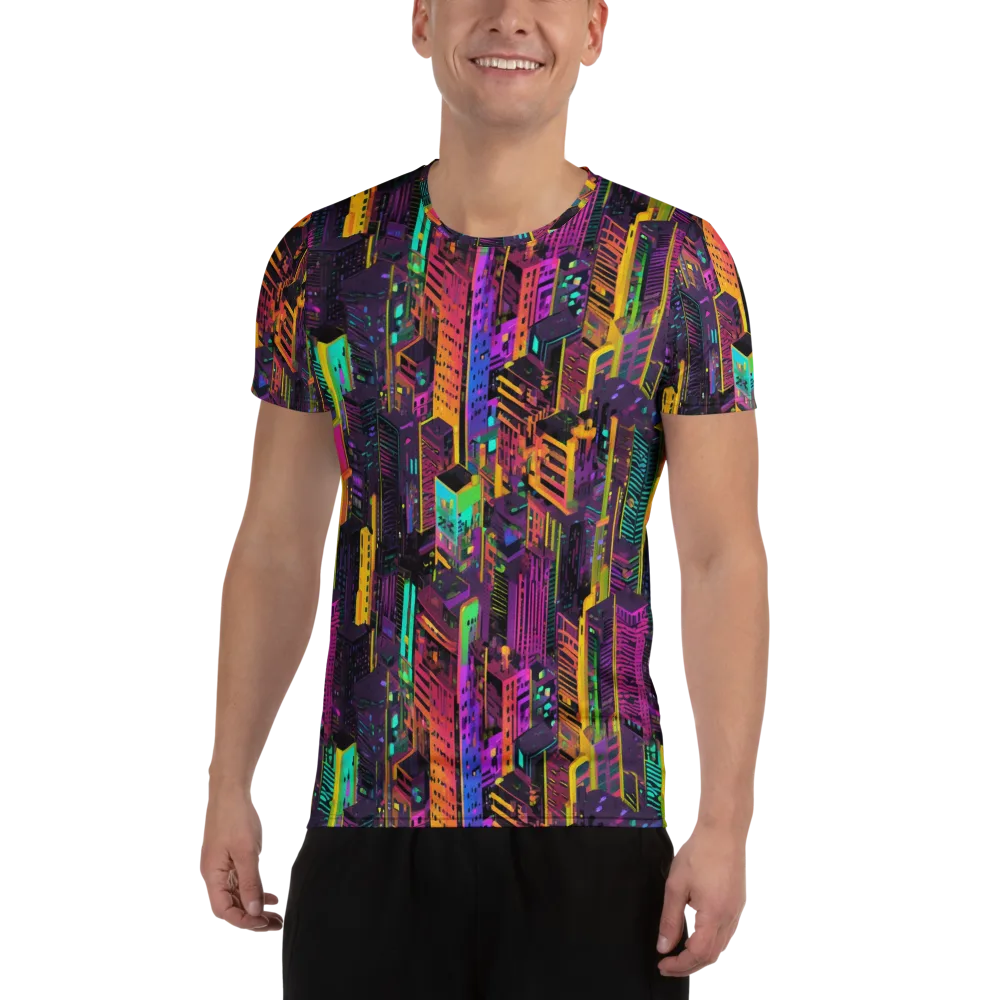 Chromatic Skyline on Men's Athletic T-Shirt — Front