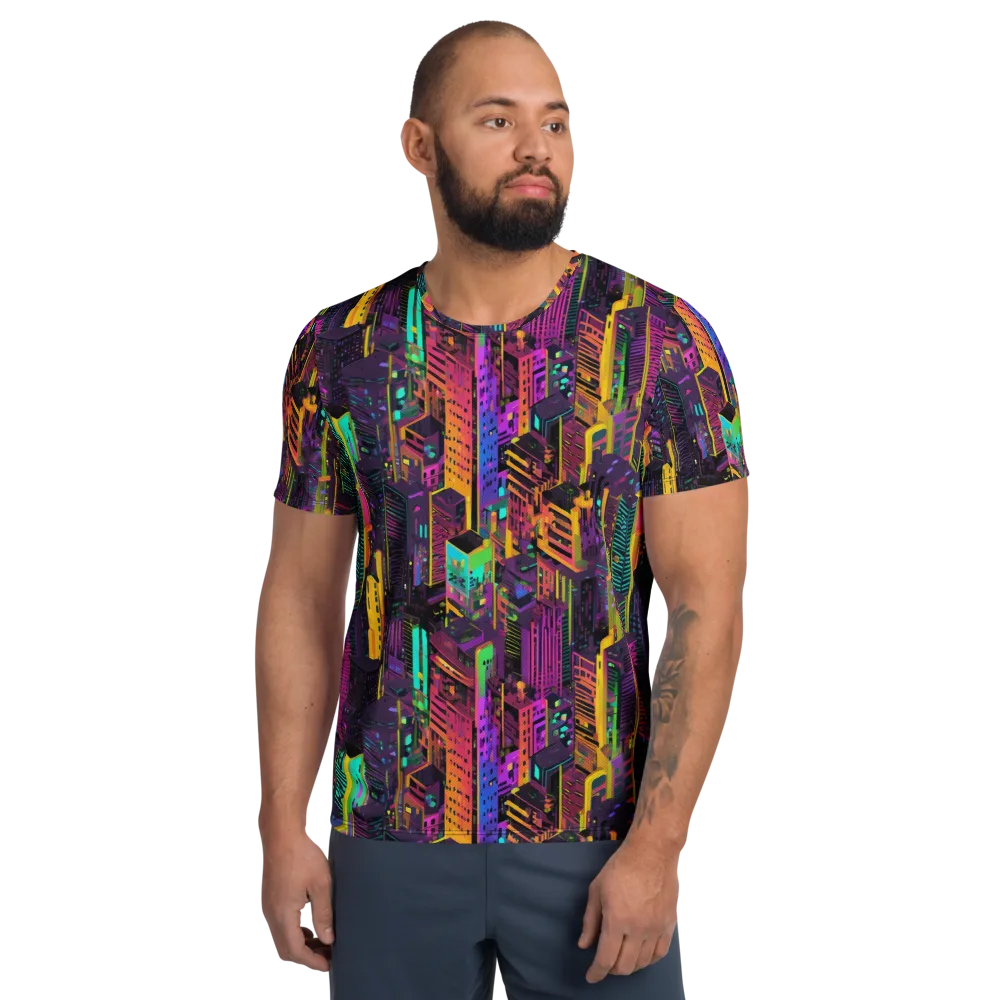 Chromatic Skyline on Men's Athletic T-Shirt — Front