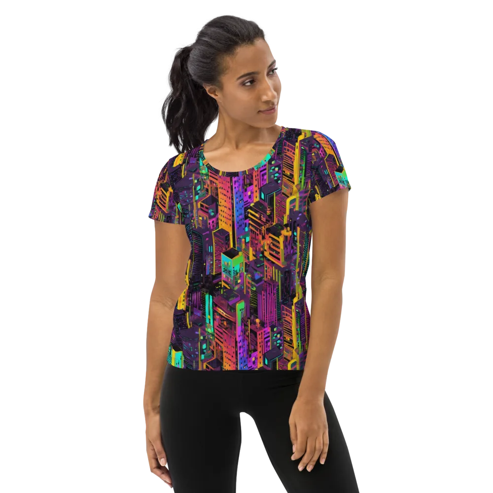 Chromatic Skyline on Women's Athletic T-Shirt — Front