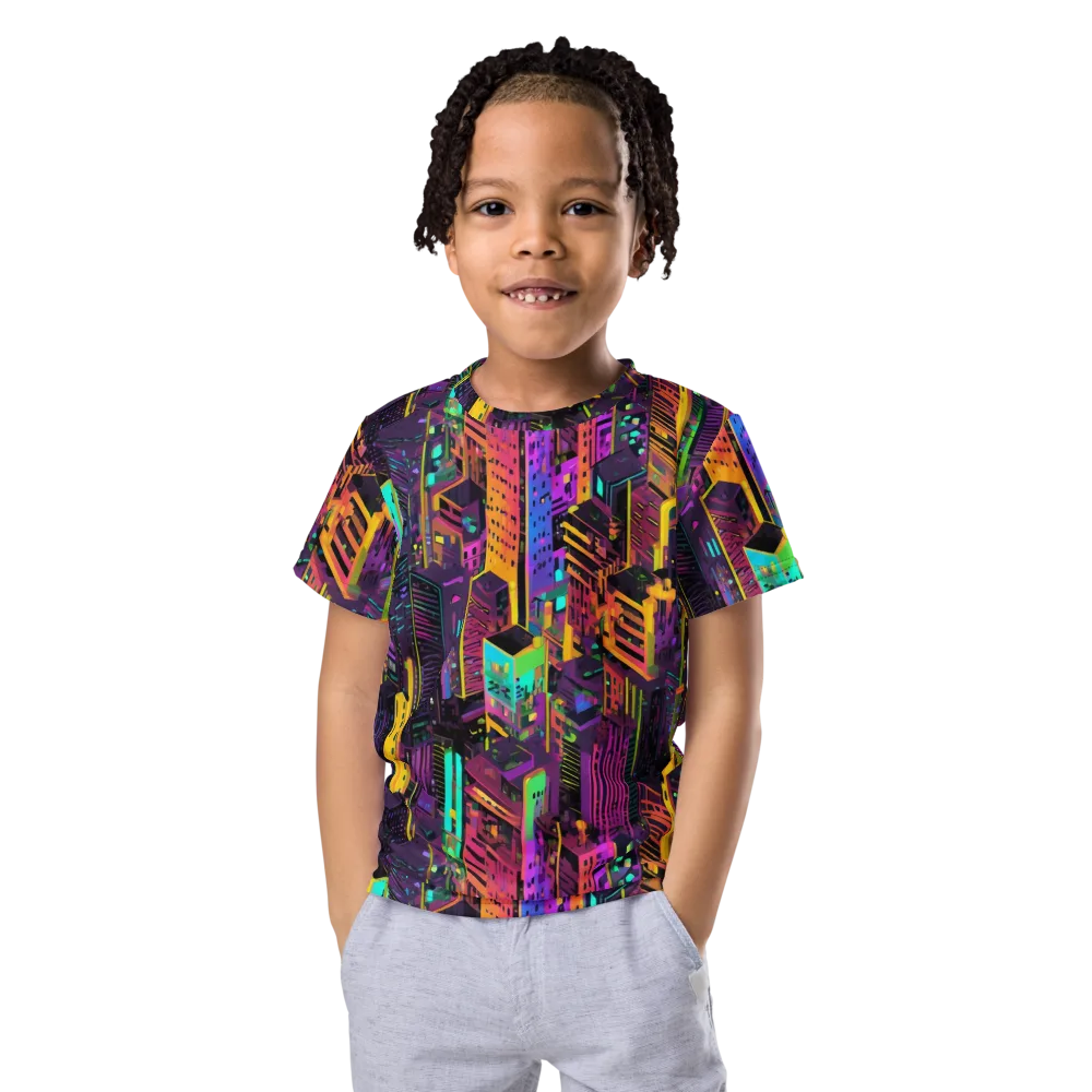 Chromatic Skyline on Kids Crew Neck T-Shirt — Front