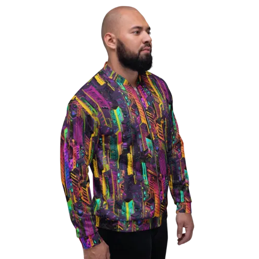 Chromatic Skyline on a Bomber Jacket