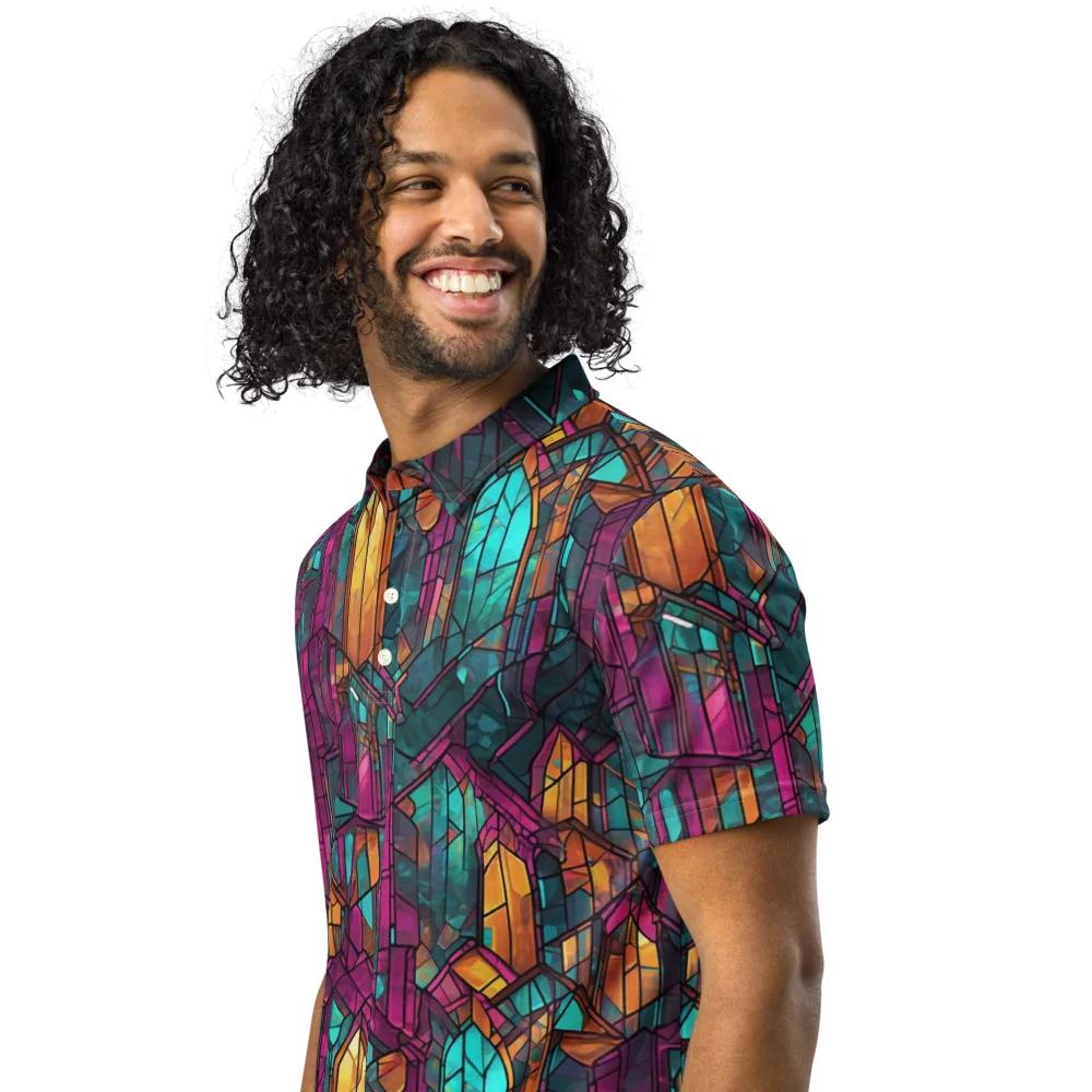 Electric Cloister on Men's Slim Fit Polo Shirt — Left Front