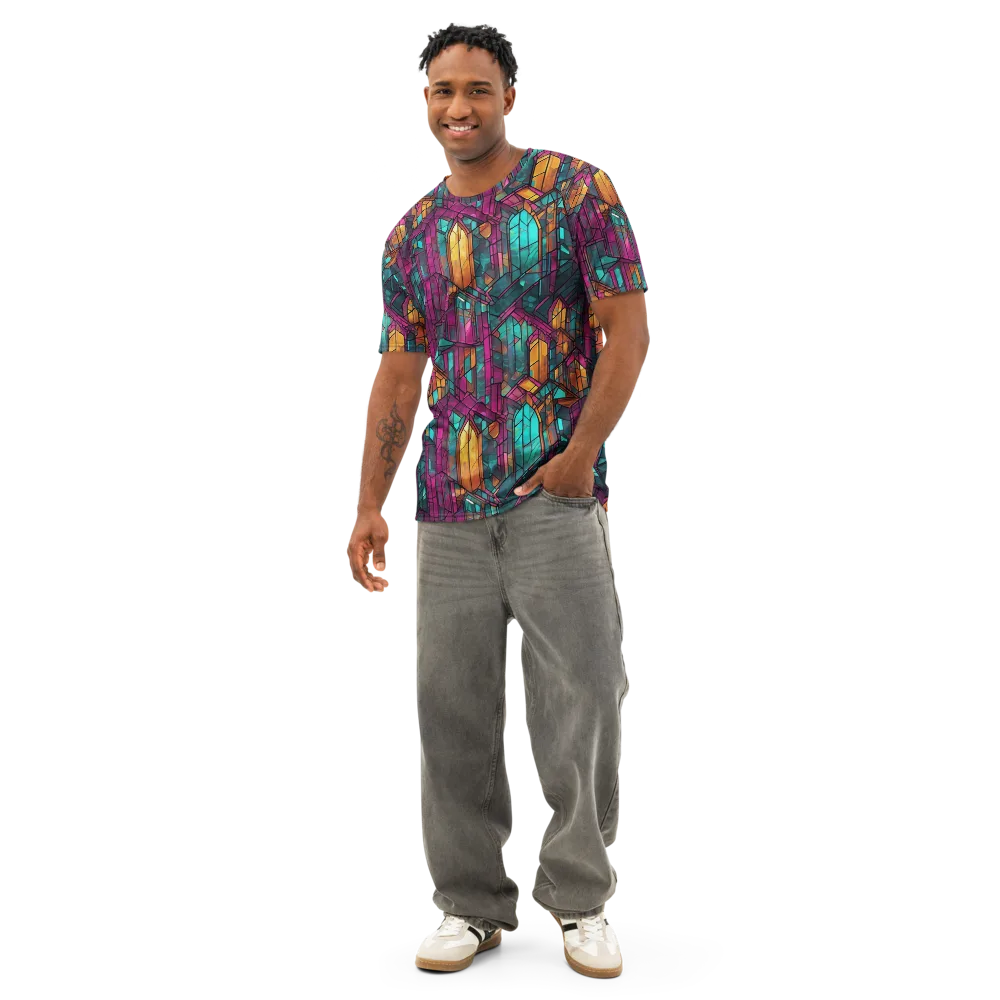 Electric Cloister on Men's Cotton Crew Neck T-Shirt — Front