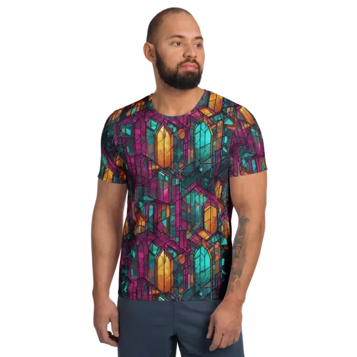 Electric Cloister on a Men's Athletic T-Shirt