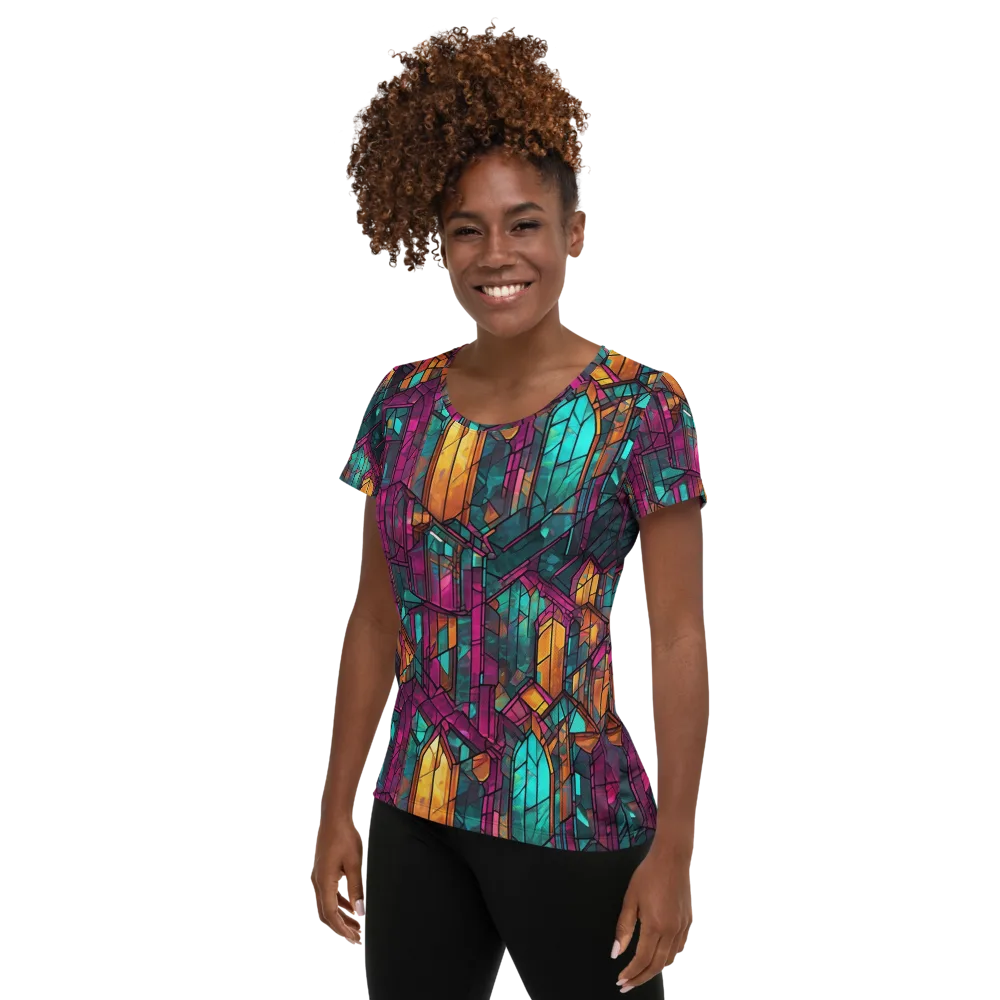 Electric Cloister on Women's Athletic T-Shirt — Left