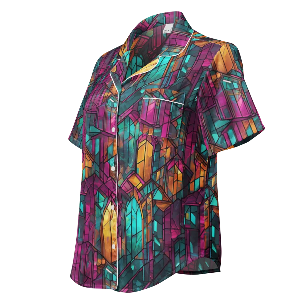 Electric Cloister on Women's Short Sleeve Pajama Top — Left Front