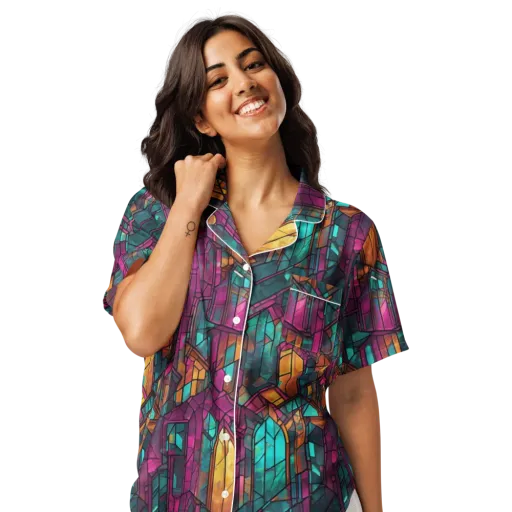 Electric Cloister on a Women's Short Sleeve Pajama Top