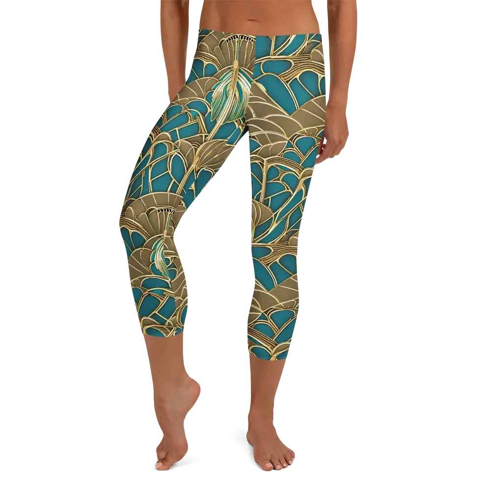 Gilded Art Nouveau on Capri Leggings — Front