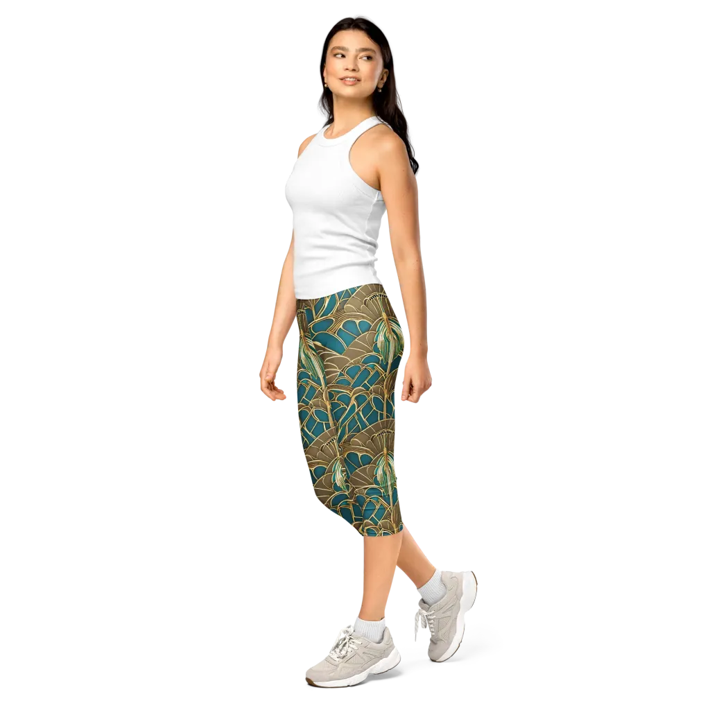Gilded Art Nouveau on Capri Leggings — Left Front