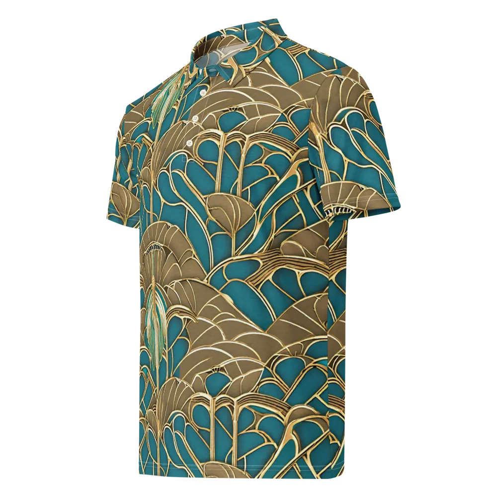 Gilded Art Nouveau on Men's Slim Fit Polo Shirt — Left Front