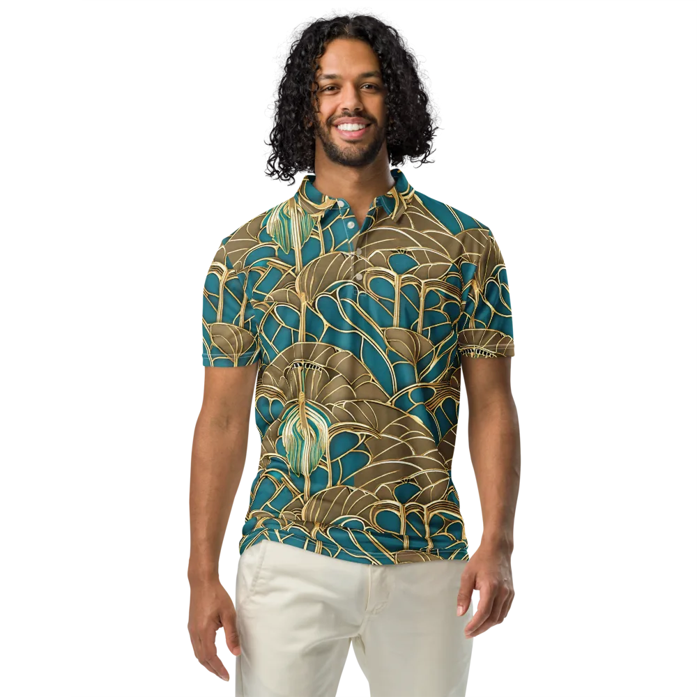 Gilded Art Nouveau on Men's Slim Fit Polo Shirt — Front