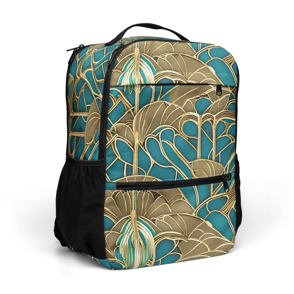 Gilded Art Nouveau on Utility Backpack — Right Front