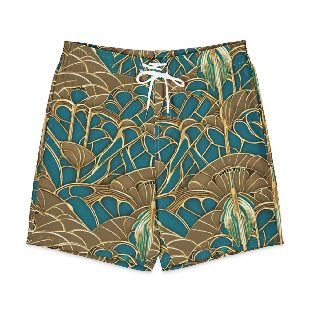 Gilded Art Nouveau on Men's Board Shorts — Front