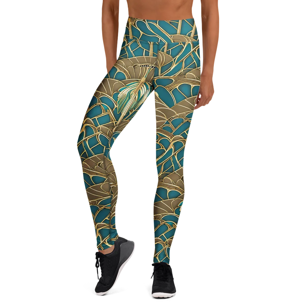 Gilded Art Nouveau on Yoga Leggings — Front