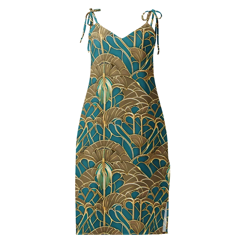 Gilded Art Nouveau on Slip Dress — Front