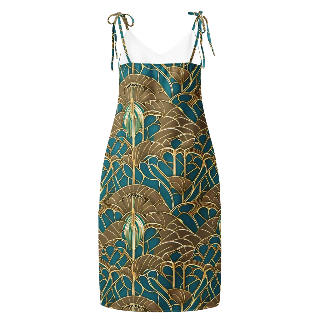 Gilded Art Nouveau on Slip Dress — Back