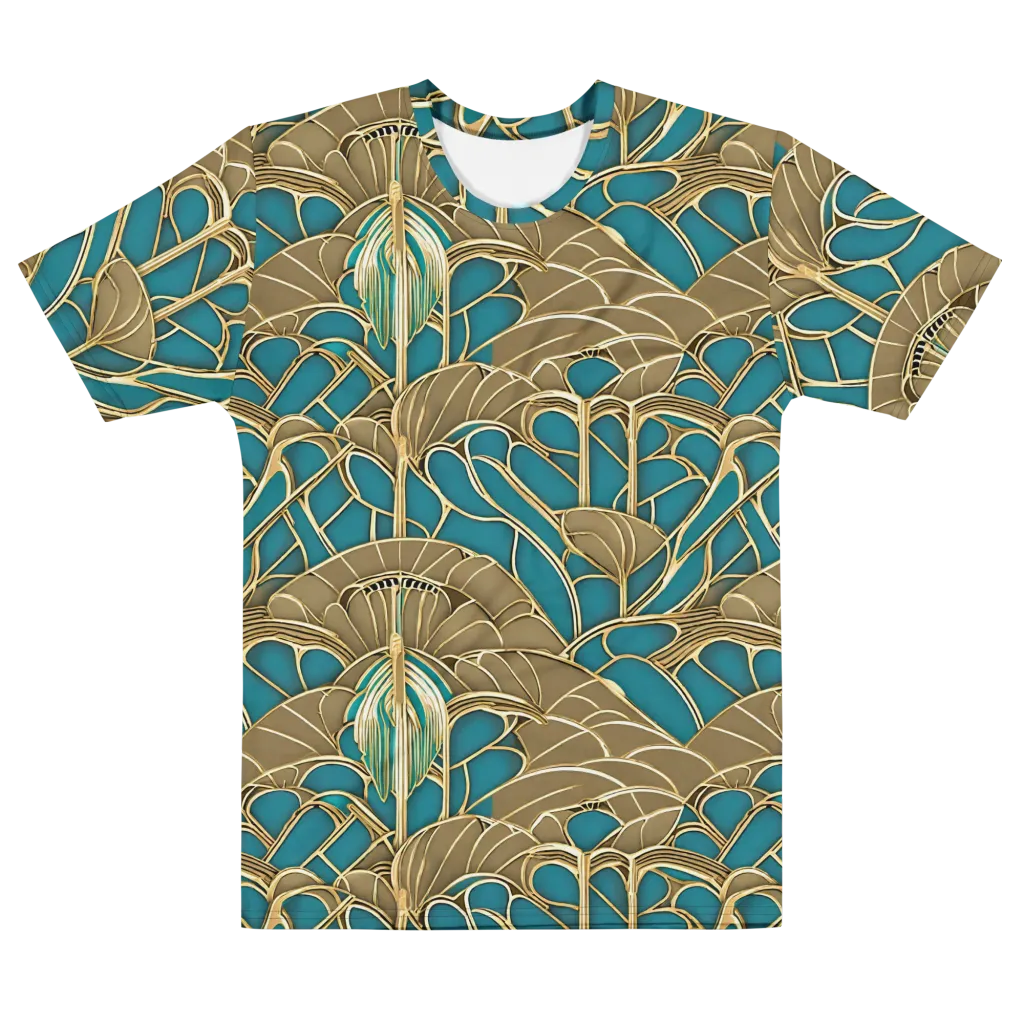 Gilded Art Nouveau on Men's Cotton Crew Neck T-Shirt — Front