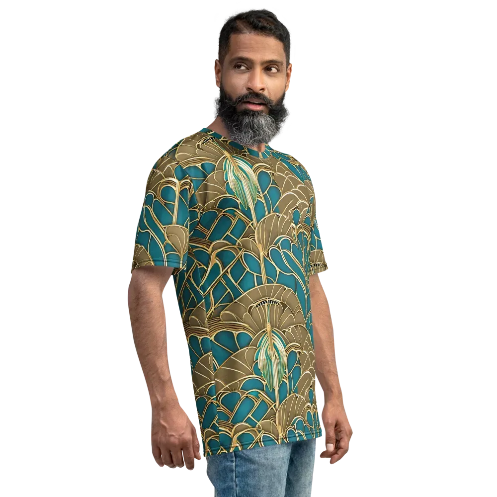 Gilded Art Nouveau on Men's Crew Neck T-Shirt — Right
