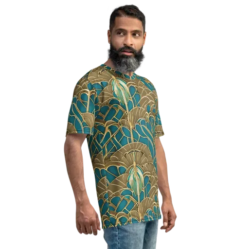 Gilded Art Nouveau on a Men's Crew Neck T-Shirt