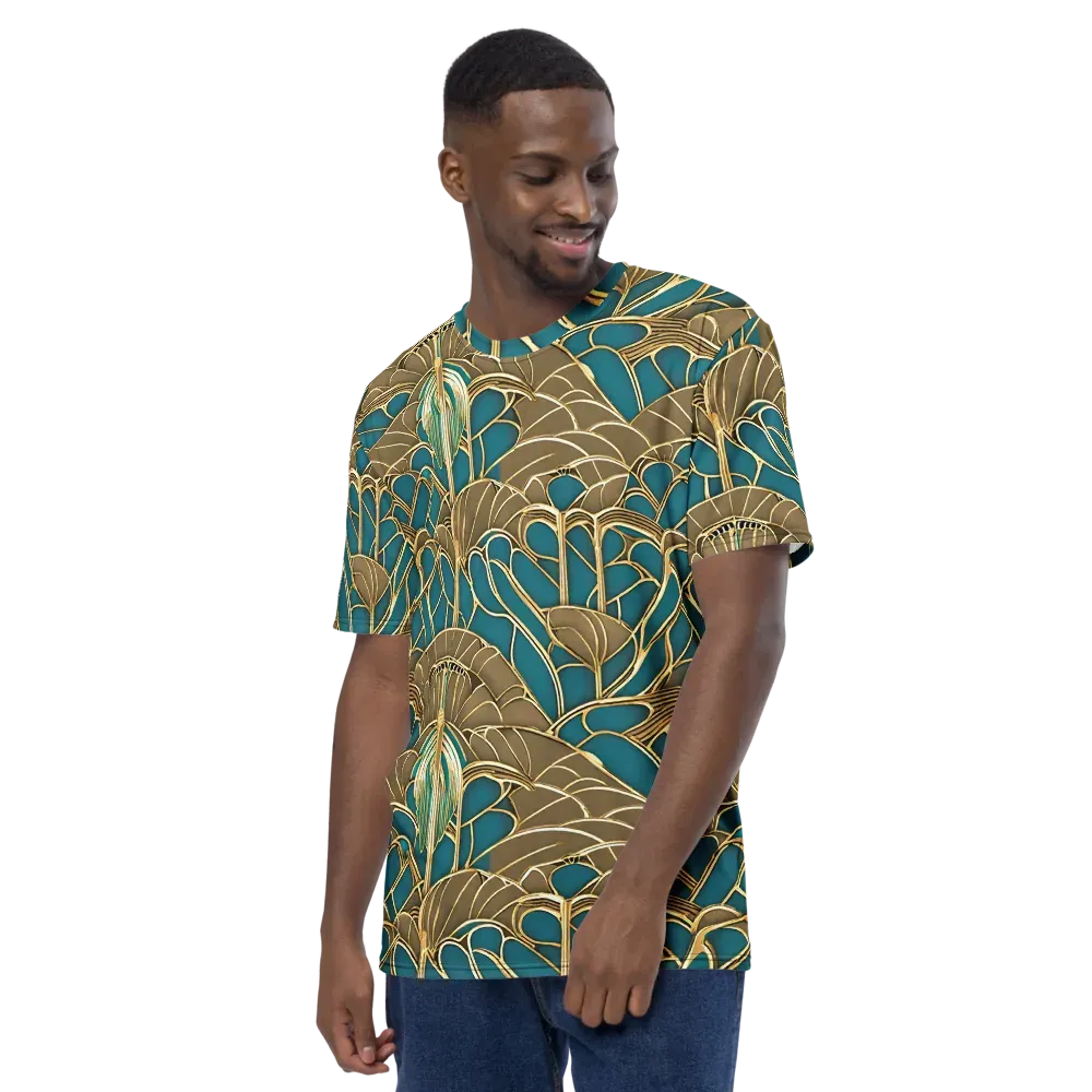 Gilded Art Nouveau on Men's Crew Neck T-Shirt — Left