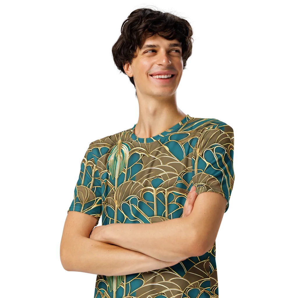 Gilded Art Nouveau on Men's Crew Neck T-Shirt — Left Front