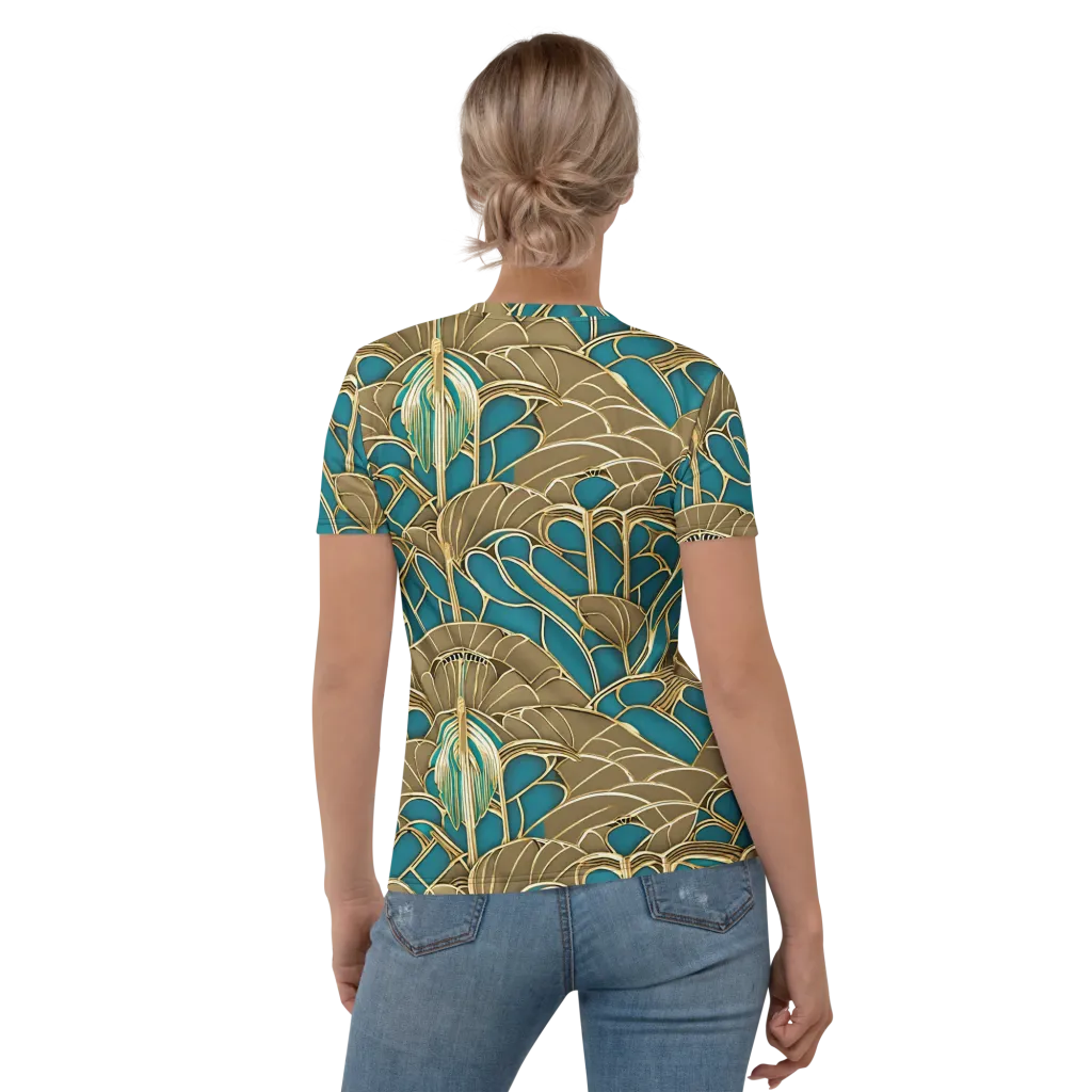 Gilded Art Nouveau on Women's Crew Neck T-Shirt — Back