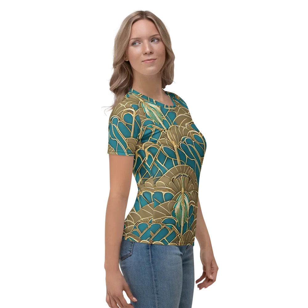 Gilded Art Nouveau on Women's Crew Neck T-Shirt — Right