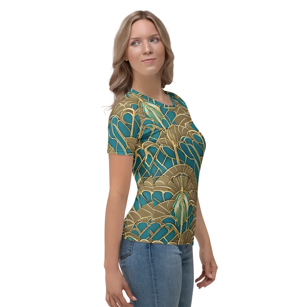 Gilded Art Nouveau on Women's Crew Neck T-Shirt — Right