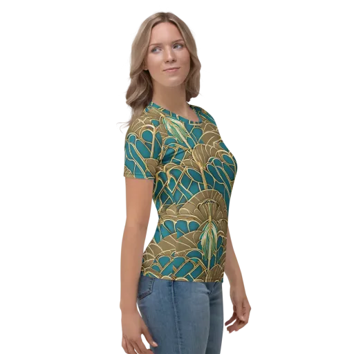 Gilded Art Nouveau on a Women's Crew Neck T-Shirt