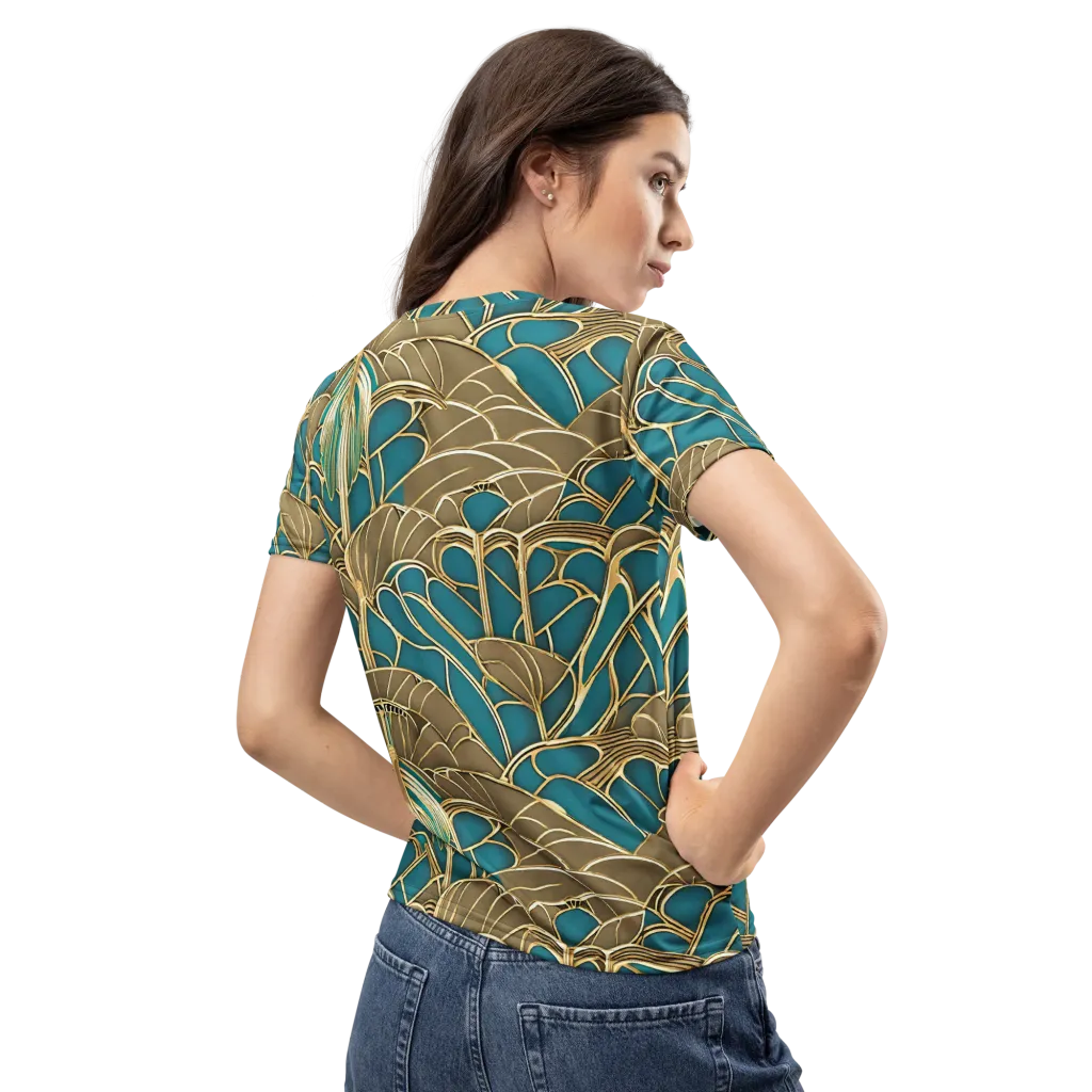 Gilded Art Nouveau on Women's Crew Neck T-Shirt — Back