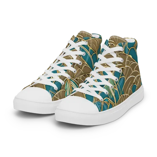 Gilded Art Nouveau on a Women's High Top Canvas Shoes