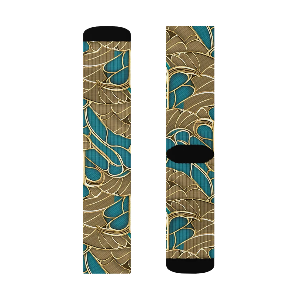 Gilded Art Nouveau on Socks — Left Sock