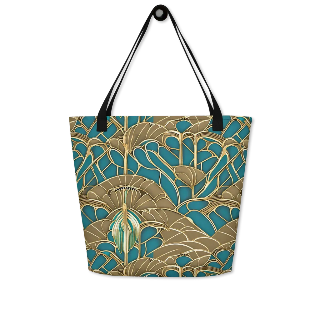 Gilded Art Nouveau on Large Tote Bag W/ Pocket — Front