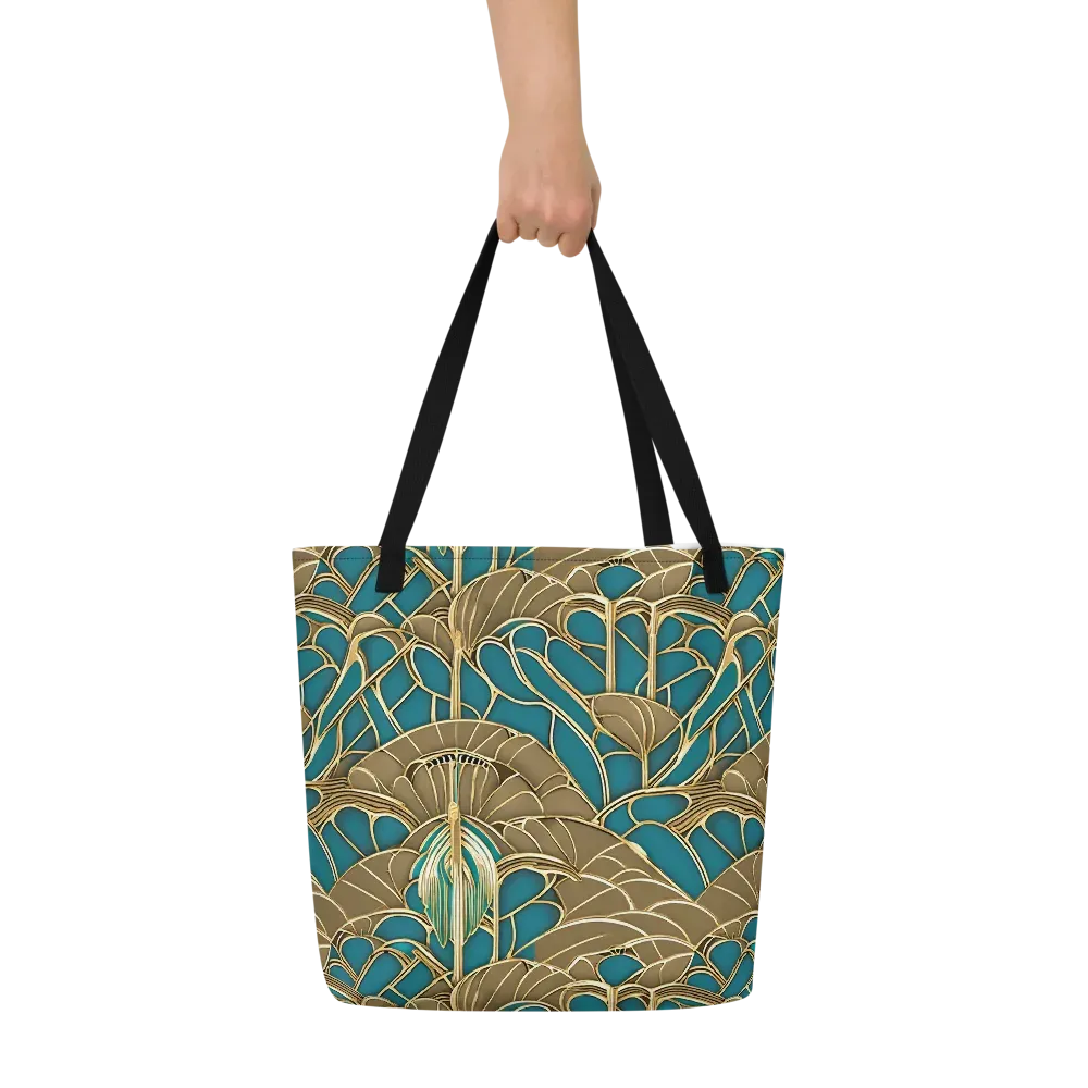 Gilded Art Nouveau on Large Tote Bag W/ Pocket — Front