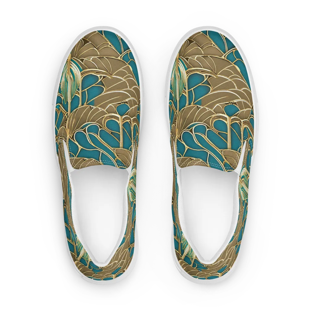 Gilded Art Nouveau on Women's Slip-On Canvas Shoes — Front