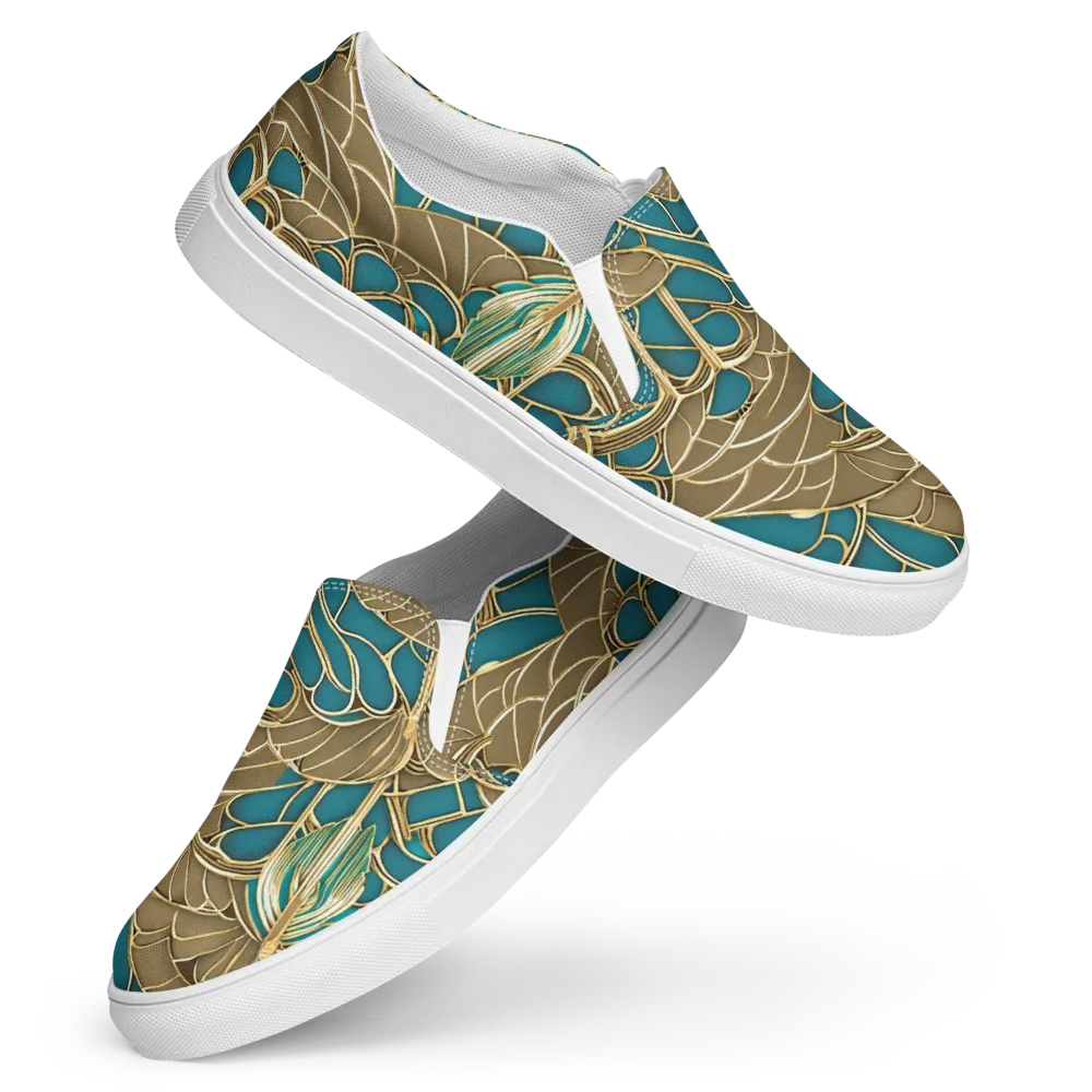 Gilded Art Nouveau on Women's Slip-On Canvas Shoes — Front