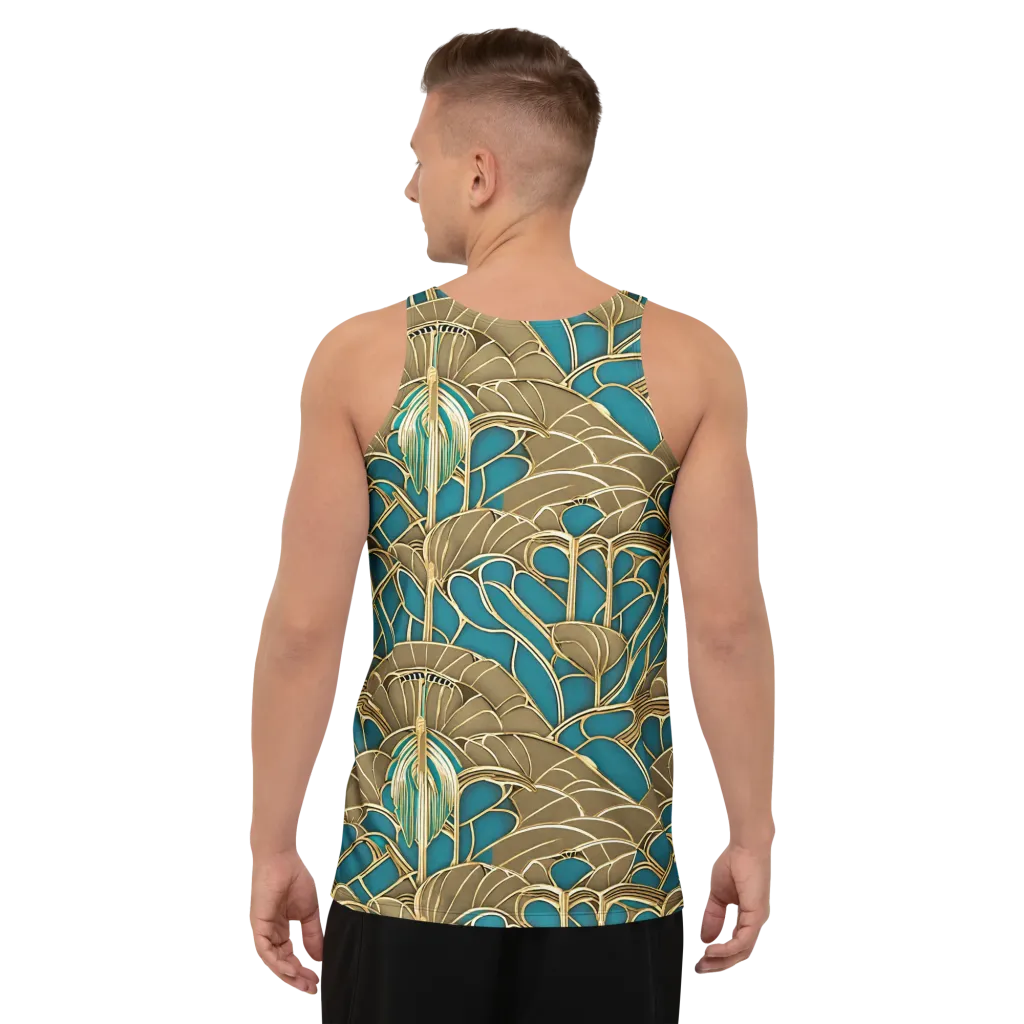 Gilded Art Nouveau on Men's Tank Top — Back