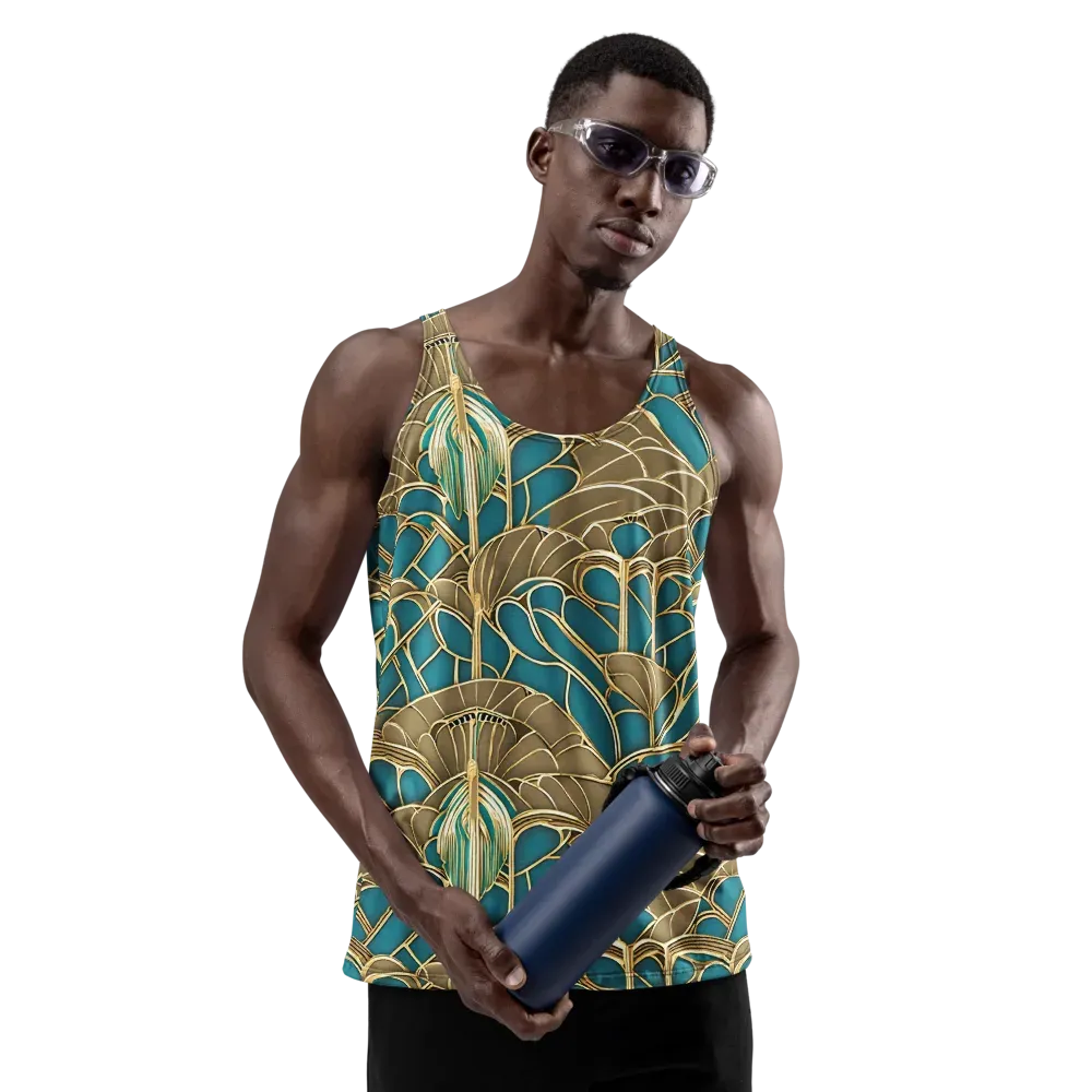 Gilded Art Nouveau on Men's Tank Top — Front