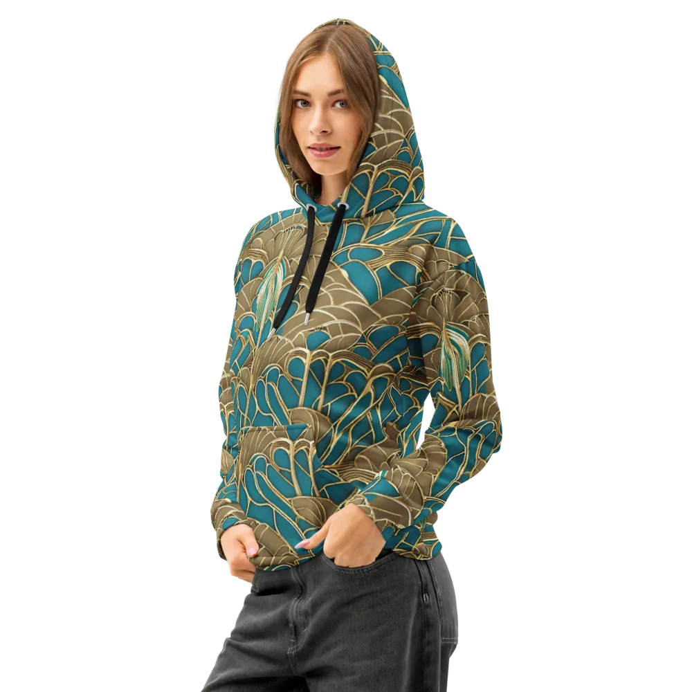Gilded Art Nouveau on Cotton Hoodie — Left Front