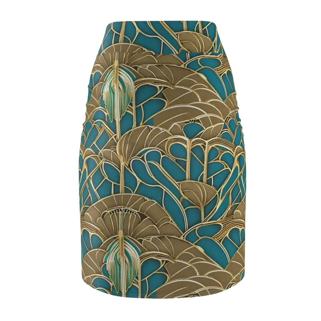 Gilded Art Nouveau on Pencil Skirt — Back