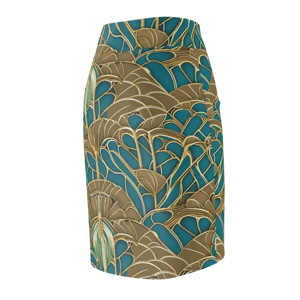 Gilded Art Nouveau on Pencil Skirt — Back Side