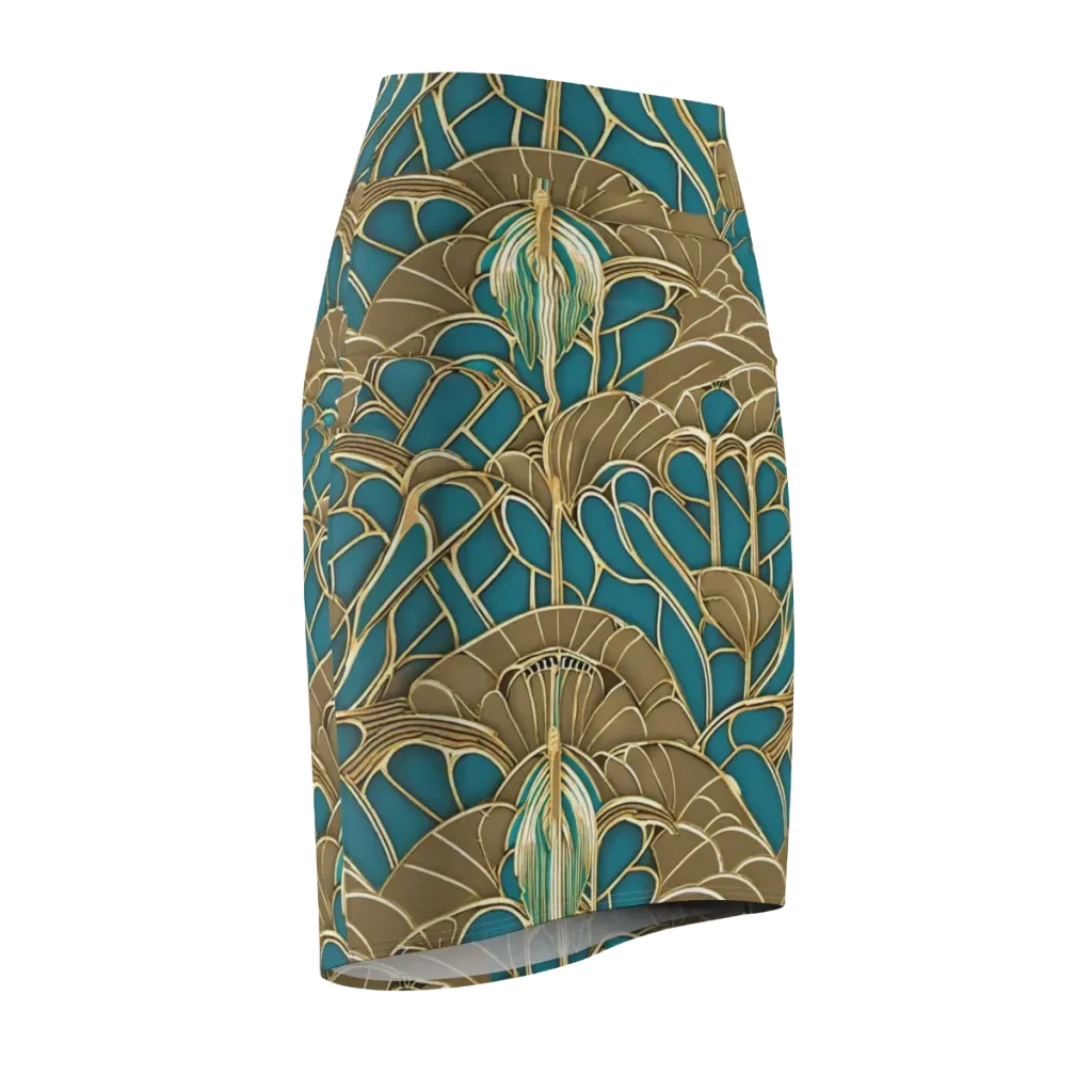 Gilded Art Nouveau on Pencil Skirt — Front Side