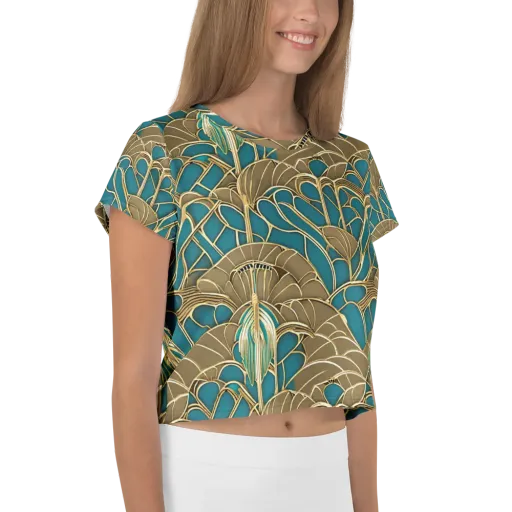 Gilded Art Nouveau on a Crop Tee