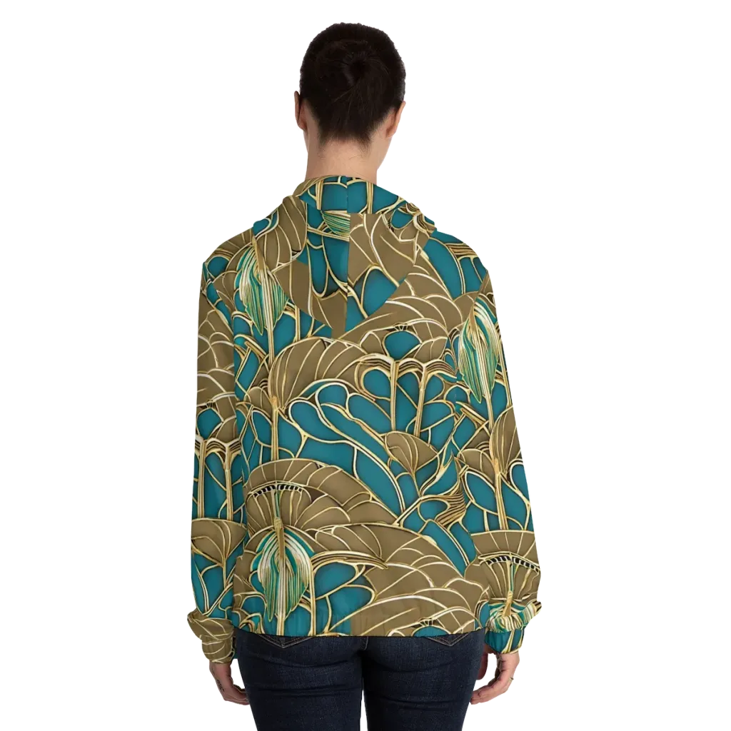 Gilded Art Nouveau on Women's Full-Zip Hoodie — Back On Person