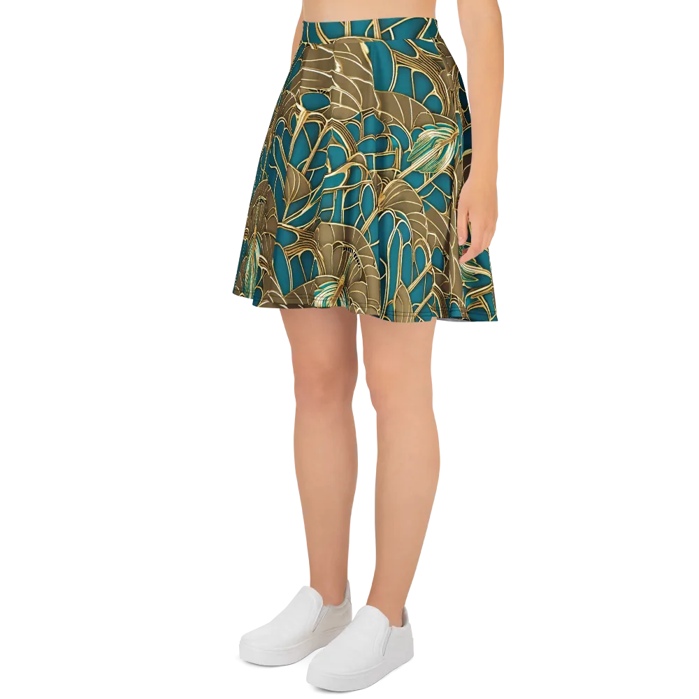 Gilded Art Nouveau on Skater Skirt — Left