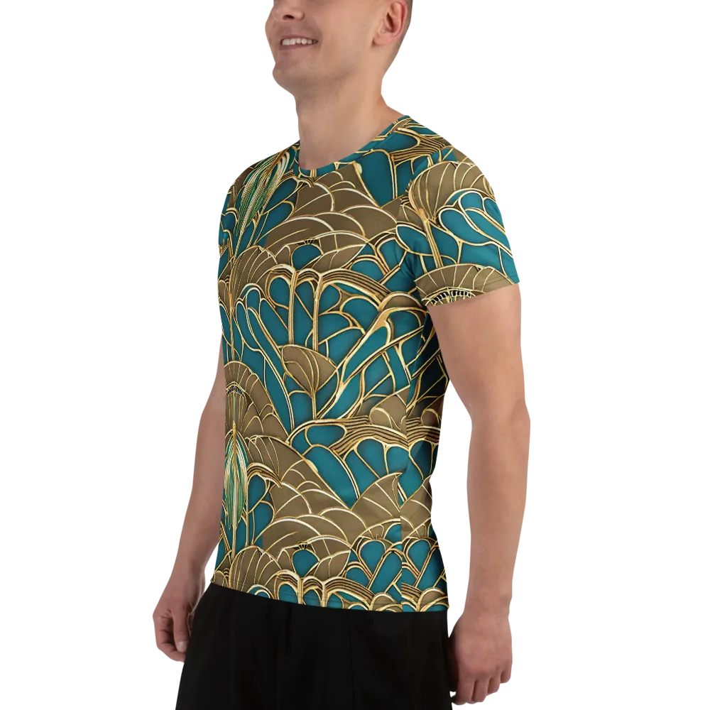Gilded Art Nouveau on Men's Athletic T-Shirt — Left